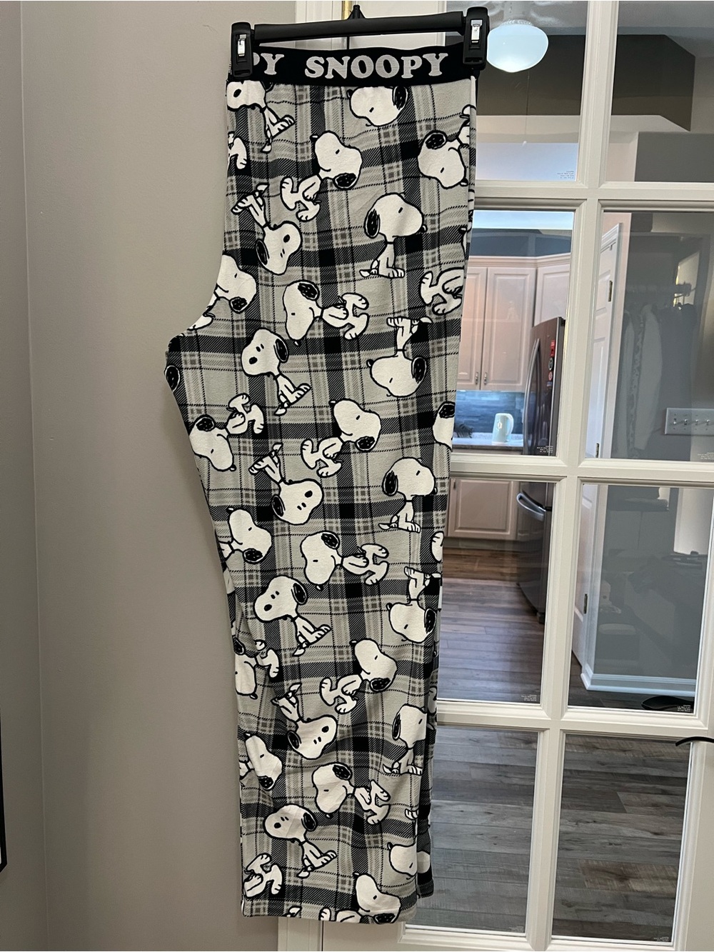 Peanuts Snoopy Black & Gray Plaid Pajama Pants size 3X NWT